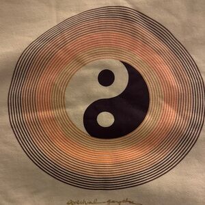 Spiritual Gangster Yin Yang sweatshirt with red, orange, tan, and Black Design